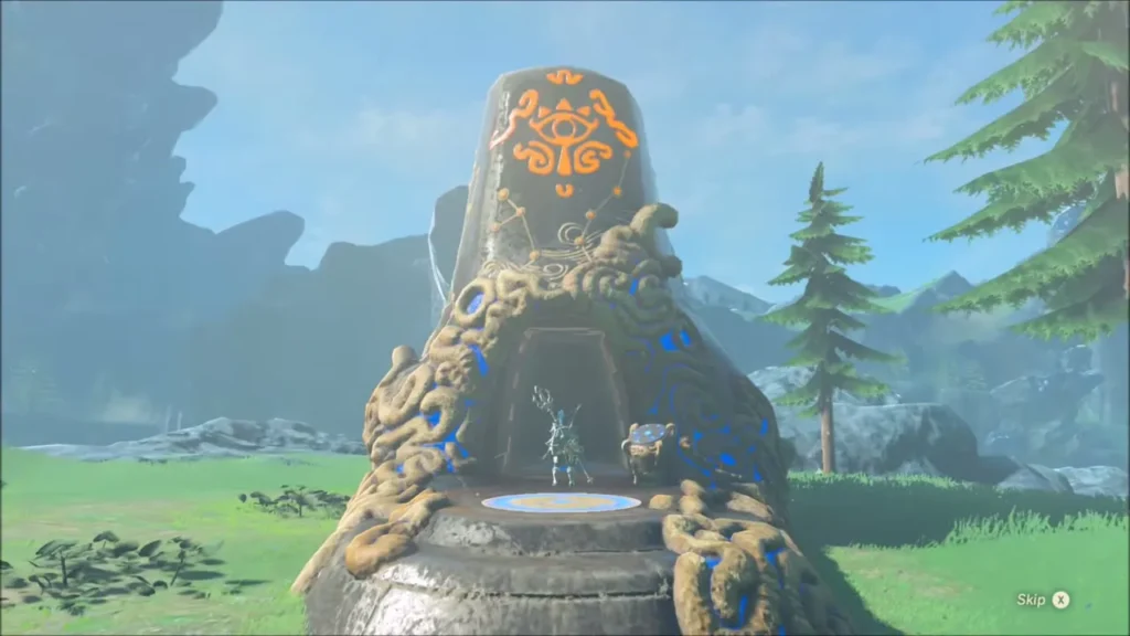 Dagah Keek Shrine rising with its glowing eye symbol lit Dagah Keek Shrine rising with its glowing eye symbol lit