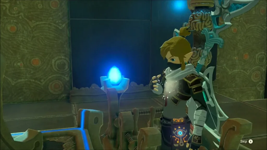 Link holding the Spirit Orb after receiving it from the monk Link holding the Spirit Orb after receiving it from the monk