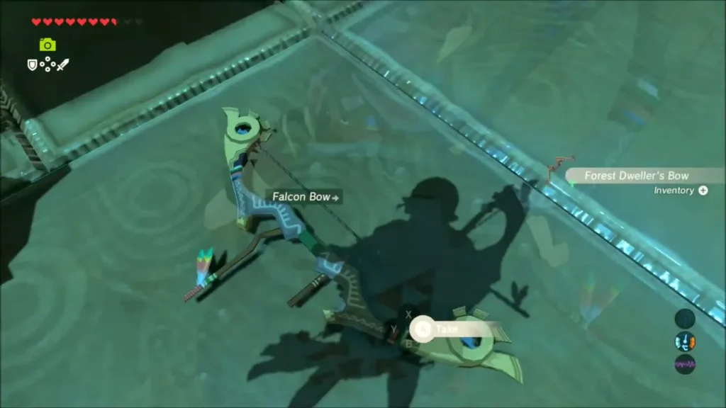 The Falcon Bow from the opened chest The Falcon Bow from the opened chest