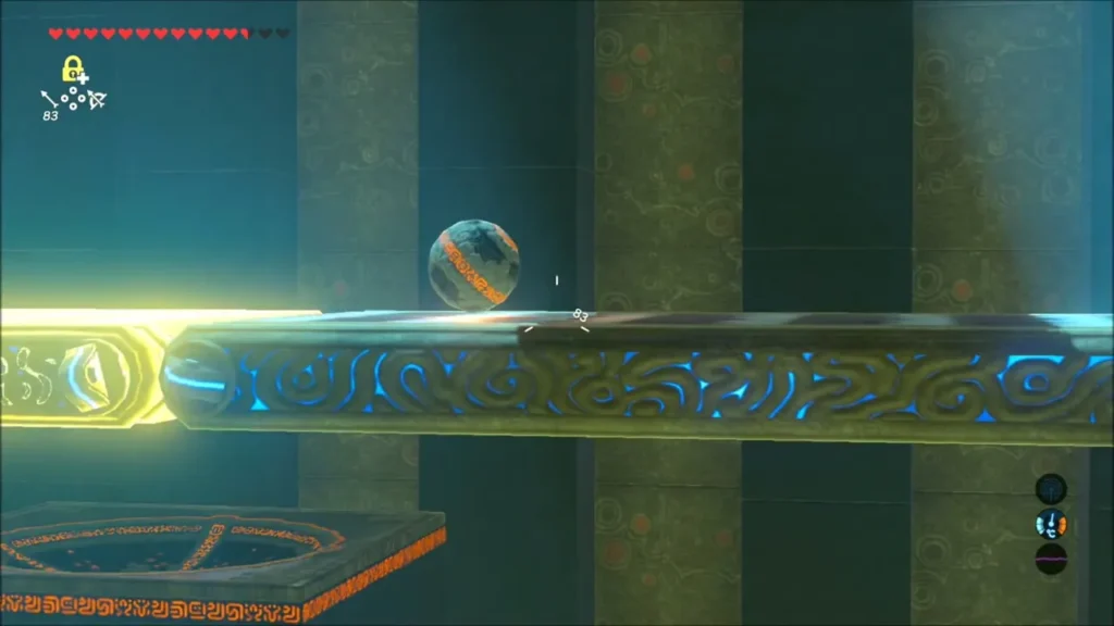 The ball nearing the socket at the end of the second belt