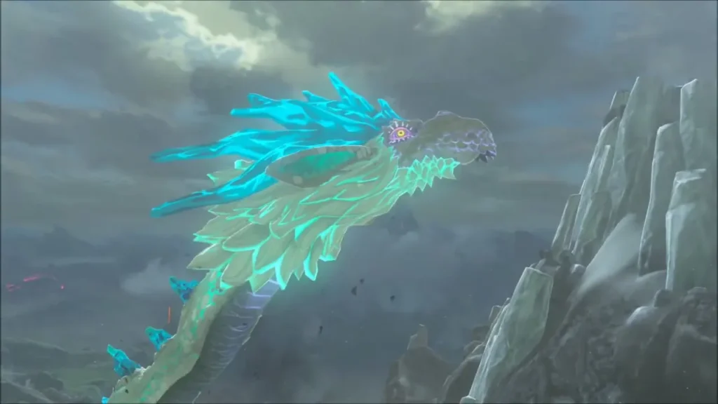 Purified Naydra glowing green and blue as she flies away Purified Naydra glowing green and blue as she flies away