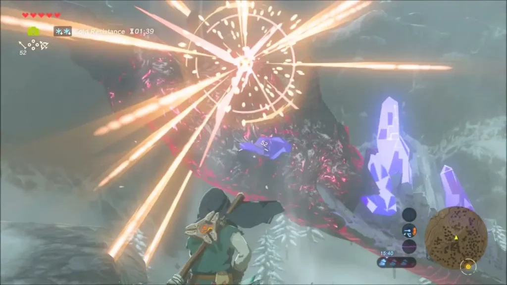 Link shooting an arrow in slow motion at Naydra's last eyeball Link shooting an arrow in slow motion at Naydra's last eyeball