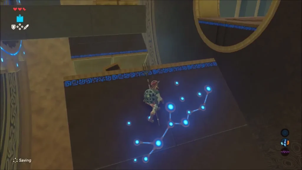 Link on a platform marked with glowing constellation dots Link on a platform marked with glowing constellation dots