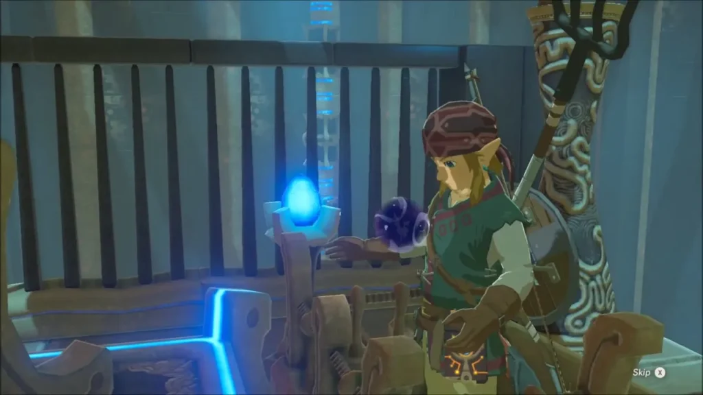 Link receiving the Spirit Orb from the monk Kam Urog Link receiving the Spirit Orb from the monk Kam Urog