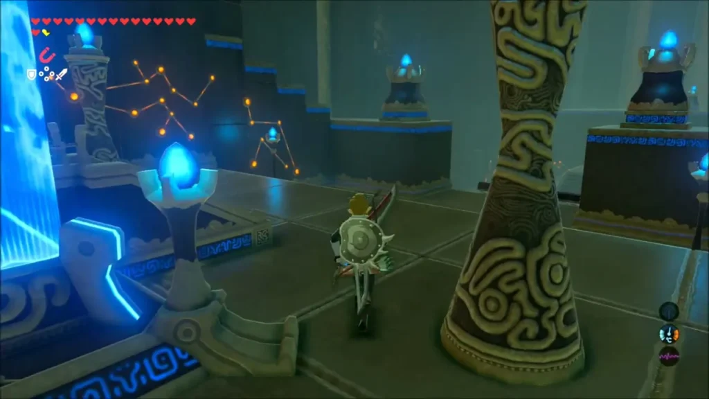 Link reaching the final area of Ka'o Makagh Shrine before the monk Link reaching the final area of Ka'o Makagh Shrine before the monk