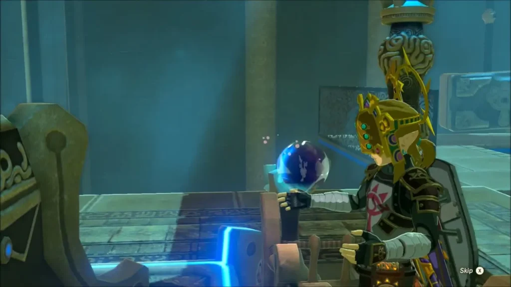 The monk handing Link the Spirit Orb The monk handing Link the Spirit Orb