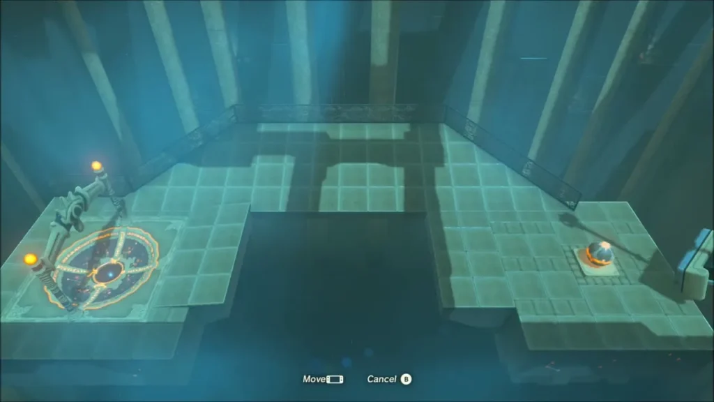 Second room seen from above with the orb on its platform Second room seen from above with the orb on its platform