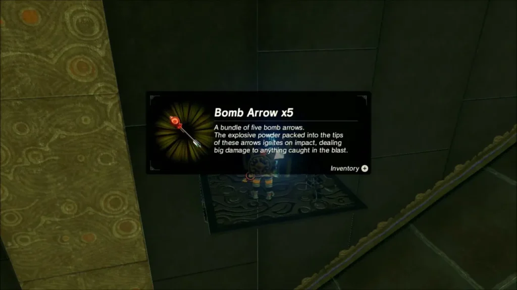 Bomb Arrow x5 reward from the ledge chest Bomb Arrow x5 reward from the ledge chest