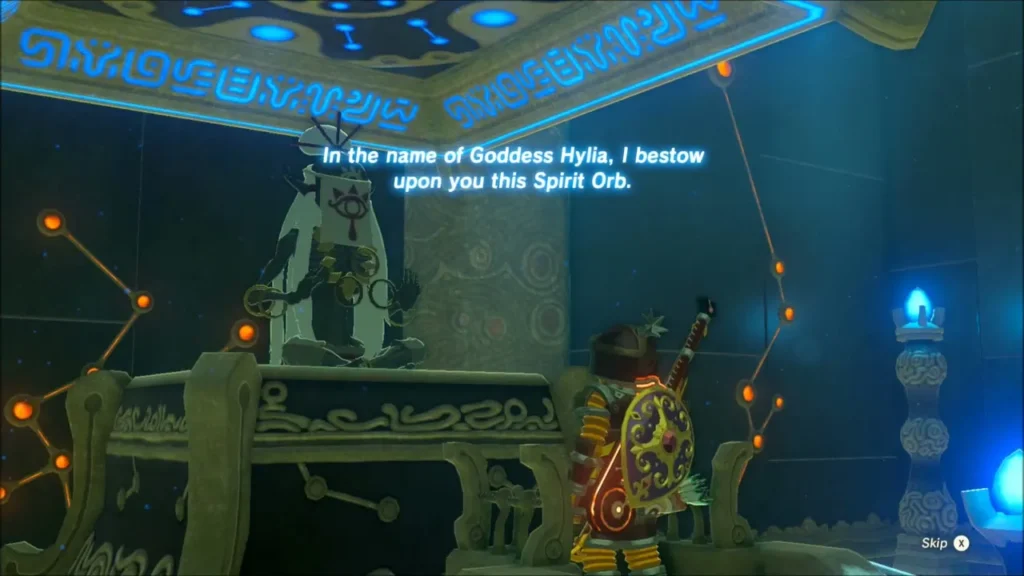 Kayra Mah bestowing the Spirit Orb to Link Kayra Mah bestowing the Spirit Orb to Link