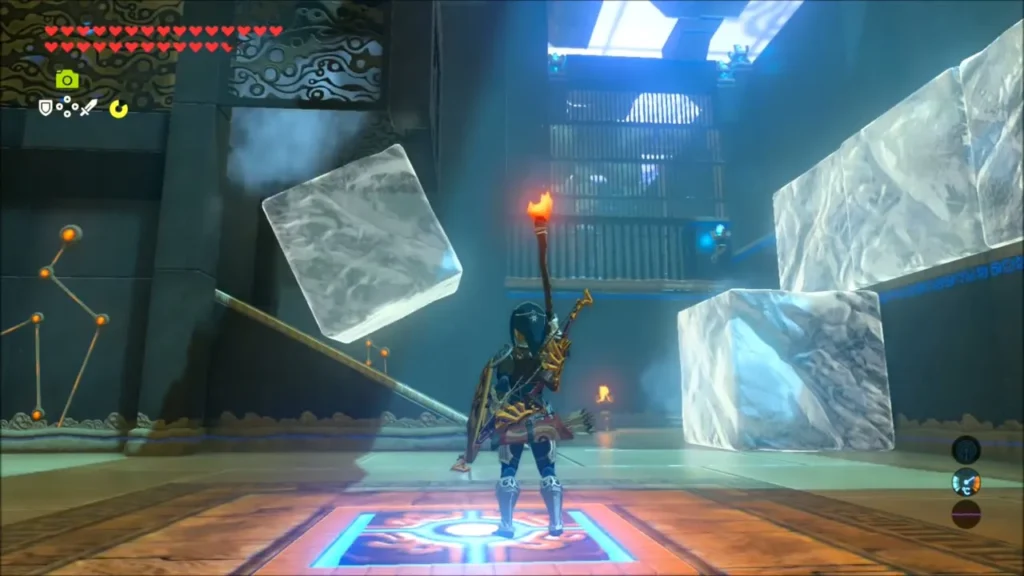 Ice blocks rolling into the room after Link steps on the plate Ice blocks rolling into the room after Link steps on the plate