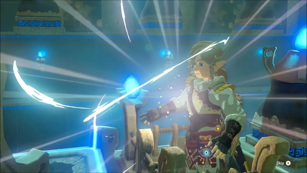 Link receiving the Spirit Orb in a burst of light Link receiving the Spirit Orb in a burst of light