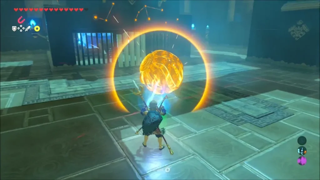 The electric orb frozen by Stasis with a glowing ring around it The electric orb frozen by Stasis with a glowing ring around it