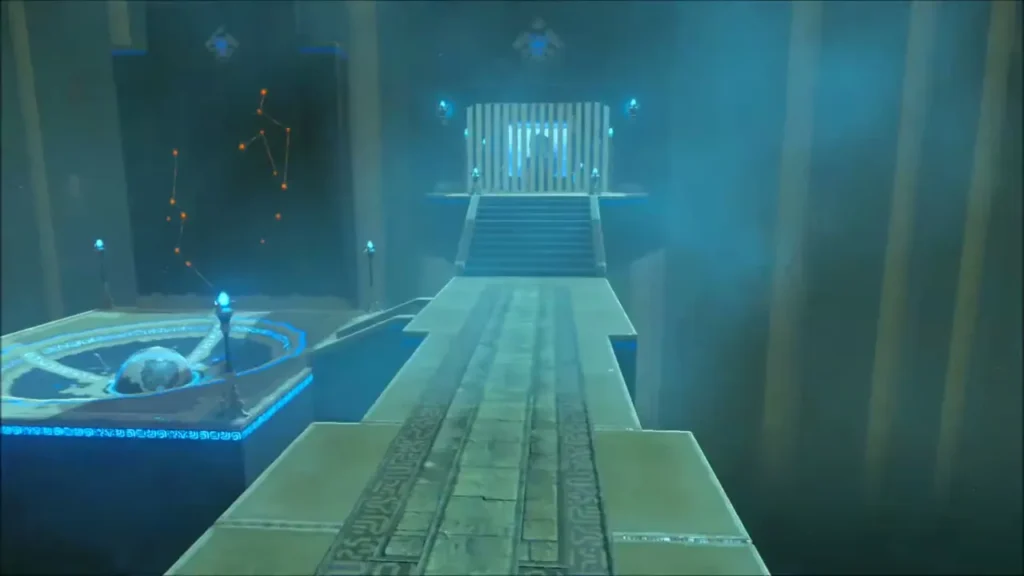 The orb resting in its receptacle at the end of the track The orb resting in its receptacle at the end of the track