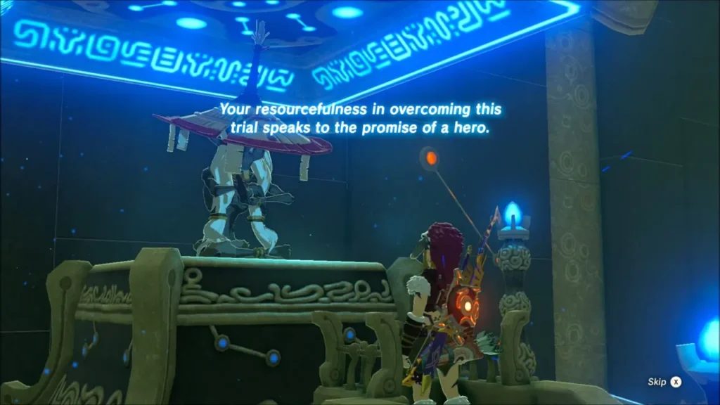 The monk speaking to Link after the trial is complete The monk speaking to Link after the trial is complete