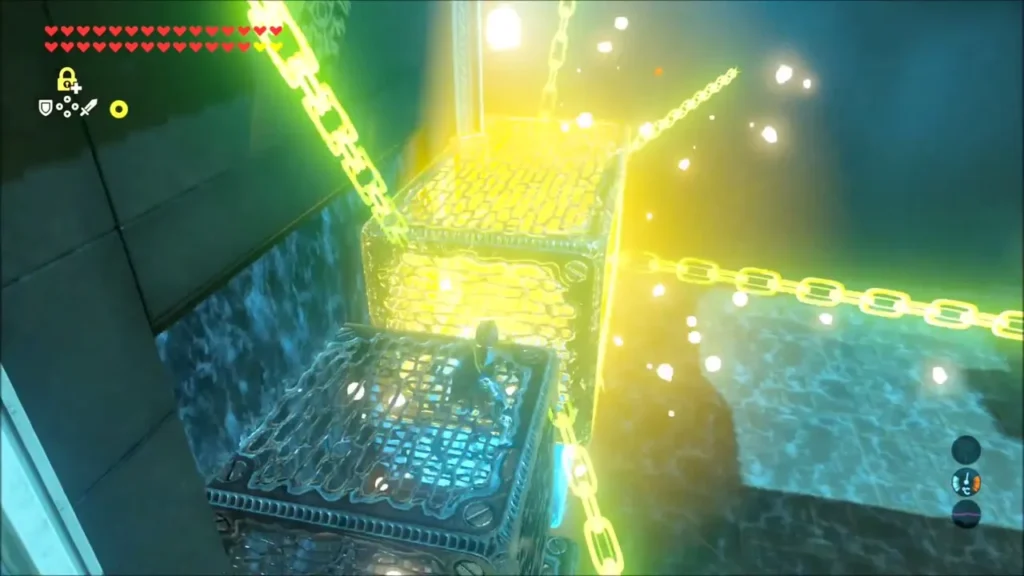 Metal boxes stacked like stairs with Link on the lower box Metal boxes stacked like stairs with Link on the lower box
