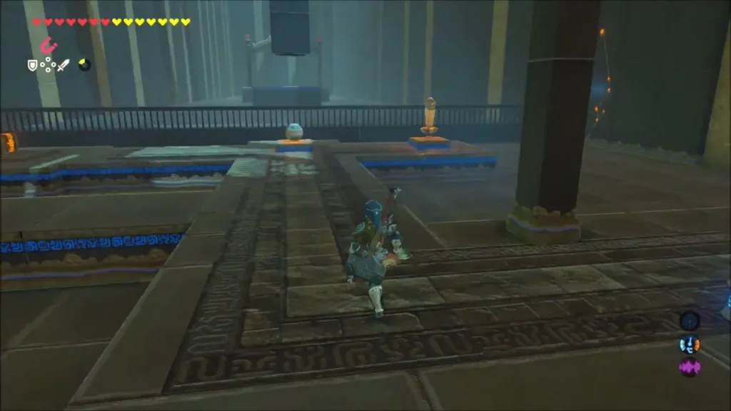 Link in the first room with the ball and switch ahead Link in the first room with the ball and switch ahead