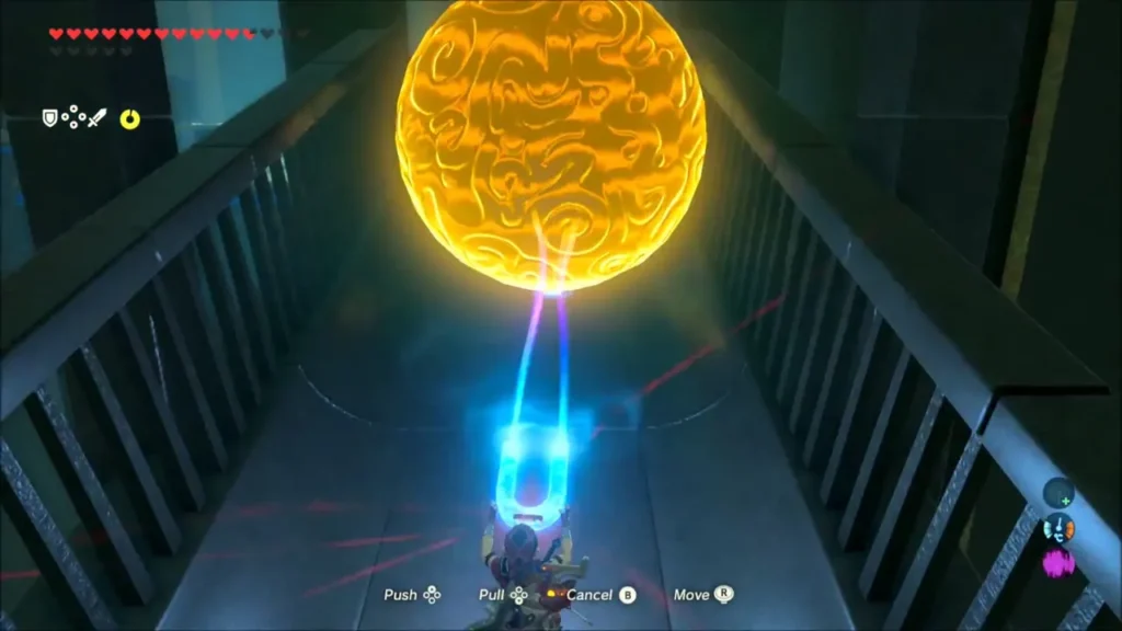 Link holding a metal ball with Magnesis on the slope Link holding a metal ball with Magnesis on the slope