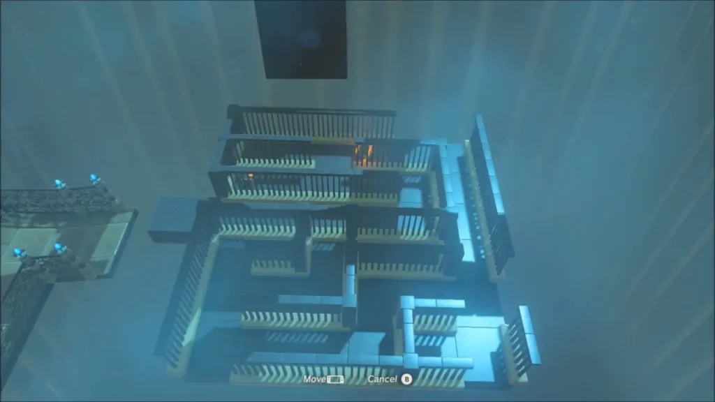 The maze seen from a flatter angle with the ball in a corridor The maze seen from a flatter angle with the ball in a corridor