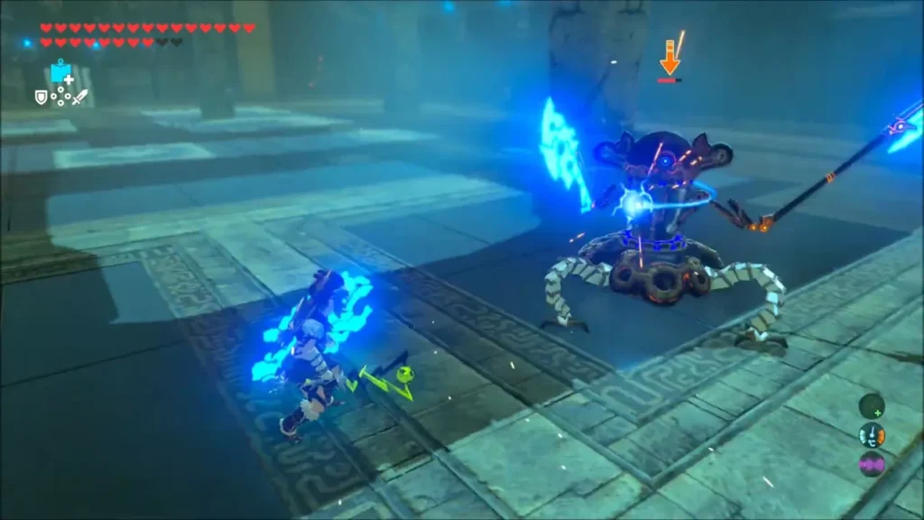 Link keeping his distance from the Guardian Scout III Link keeping his distance from the Guardian Scout III