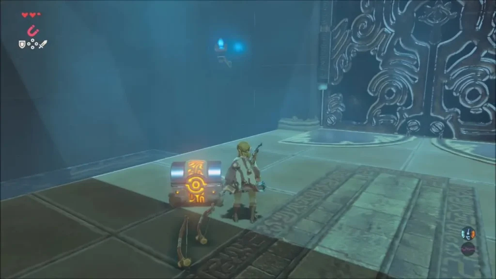 The metal chest pulled down beside Link The metal chest pulled down beside Link