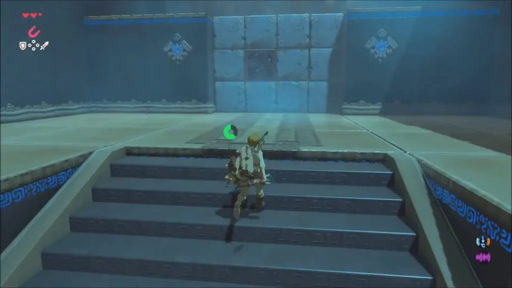 Link climbing the stairs toward the next chamber Link climbing the stairs toward the next chamber