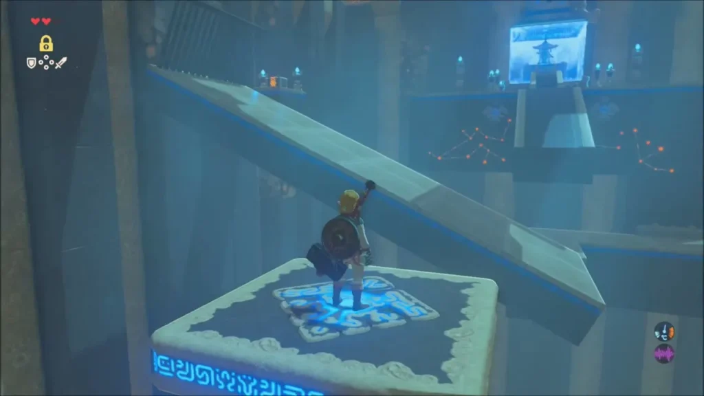 Link on a raised button block below the final slab Link on a raised button block below the final slab