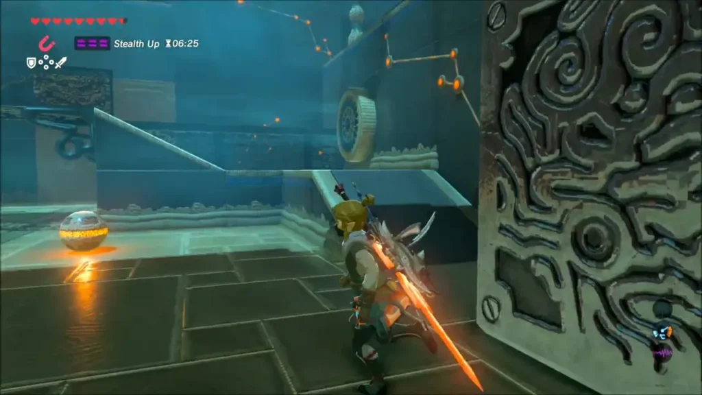The orb resting beside the ramp as Link approaches The orb resting beside the ramp as Link approaches