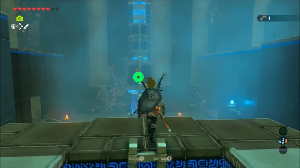 Link climbing the ladder inside Rok Uwog Shrine Link climbing the ladder inside Rok Uwog Shrine
