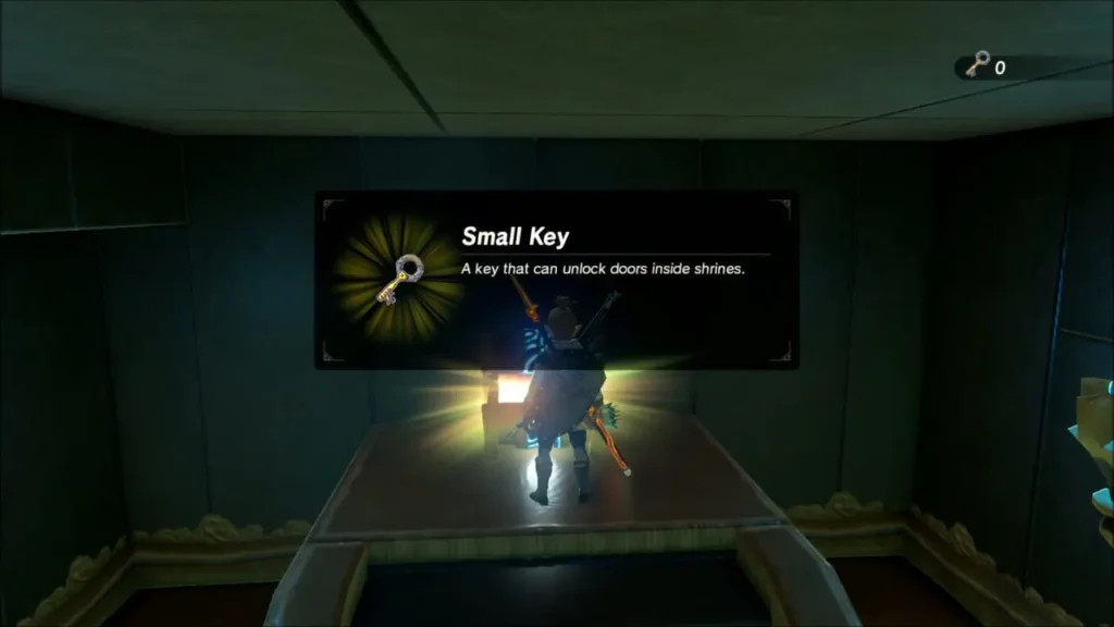 Link holding up the Small Key with its name box Link holding up the Small Key with its name box