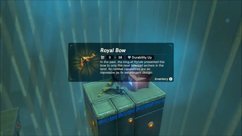 The bow reward the chest on the tiny platform The bow reward the chest on the tiny platform