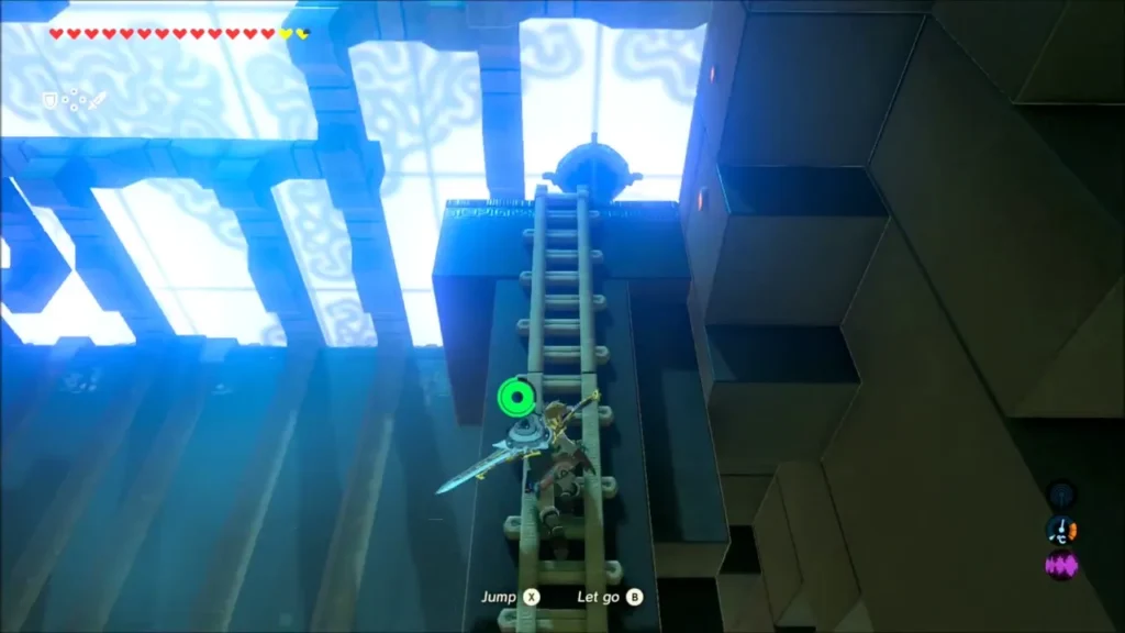 Link climbing a ladder to the next platform Link climbing a ladder to the next platform