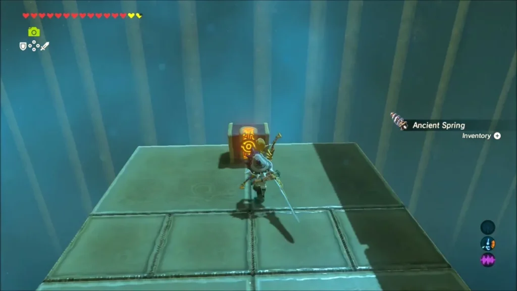 Link opening the chest beside the defeated Scout Link opening the chest beside the defeated Scout