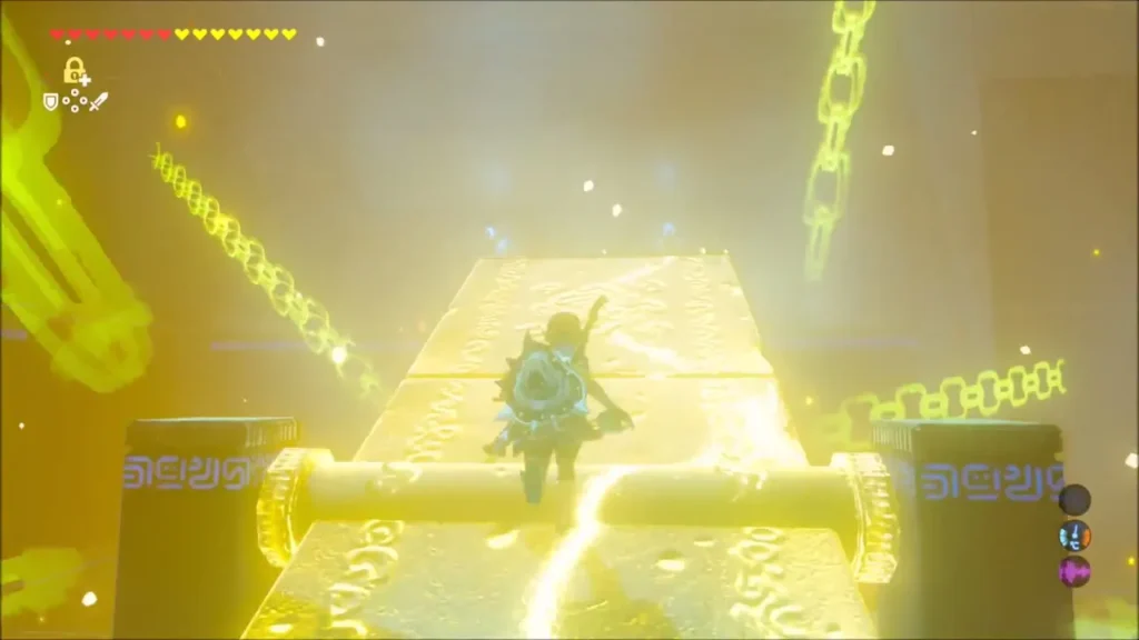 Link freezing a tilting stone platform with Stasis Link freezing a tilting stone platform with Stasis