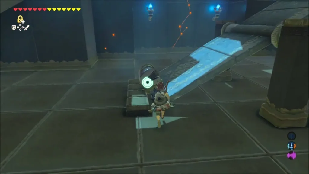 Link beside a tilted platform ramp Link beside a tilted platform ramp