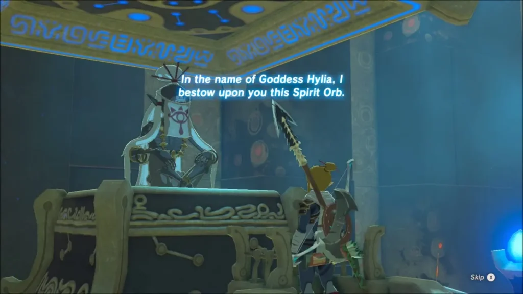 Monk Shai Yota bestowing the Spirit Orb on Link Monk Shai Yota bestowing the Spirit Orb on Link