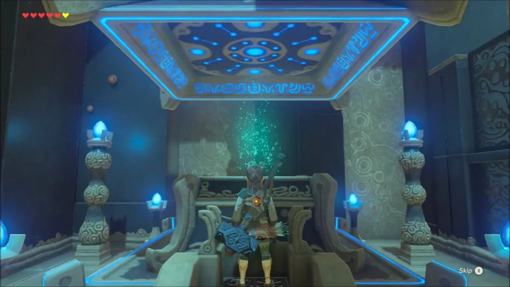 Link kneeling before the monk after receiving the Spirit Orb