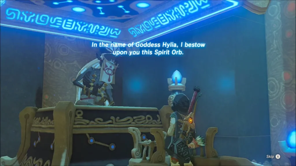The monk offering the Spirit Orb to Link The monk offering the Spirit Orb to Link