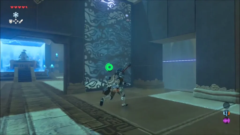 Link running toward the opened door to the monk Link running toward the opened door to the monk