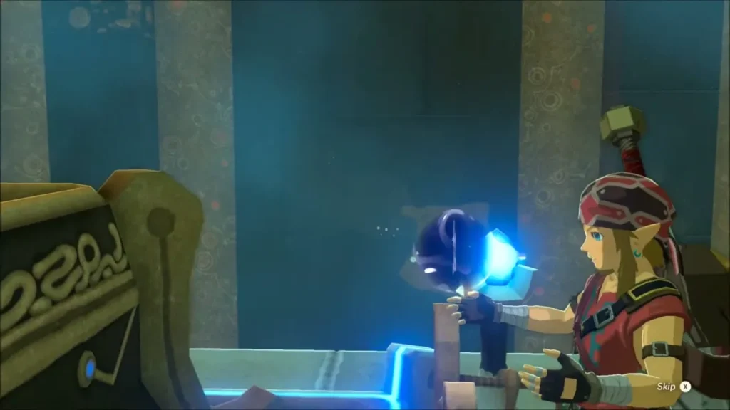 Link taking Medoh's Emblem from the monk Link taking Medoh's Emblem from the monk