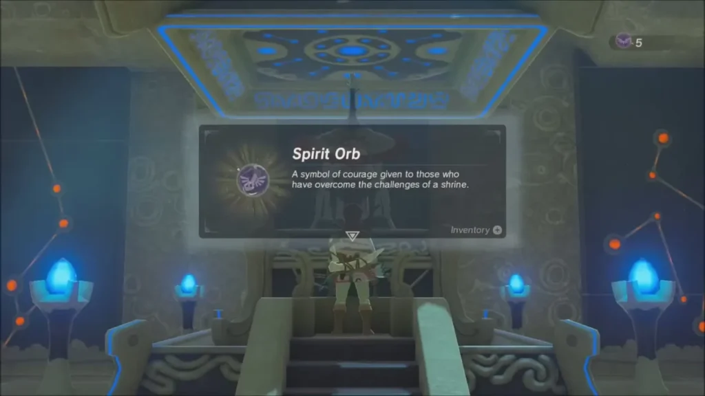Spirit Orb item box shown as Link stands before the monk Spirit Orb item box shown as Link stands before the monk