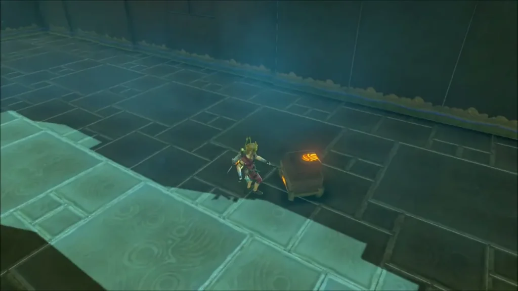 A chest knocked over on the platform after the metal box fell A chest knocked over on the platform after the metal box fell
