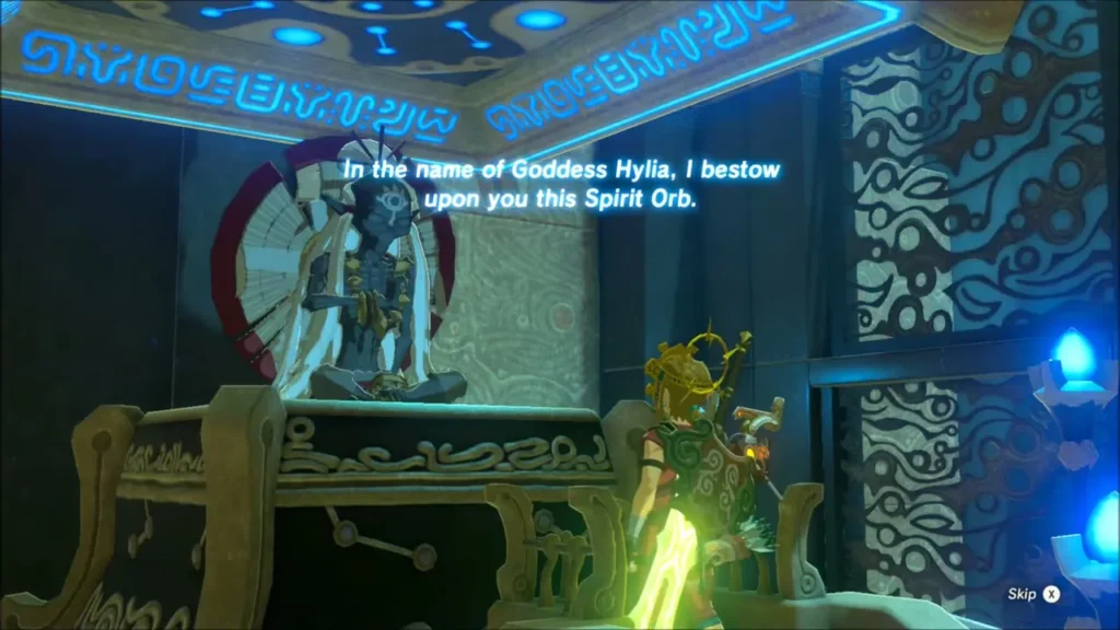 The monk of Toh Yahsa bestowing the Spirit Orb on Link The monk of Toh Yahsa bestowing the Spirit Orb on Link