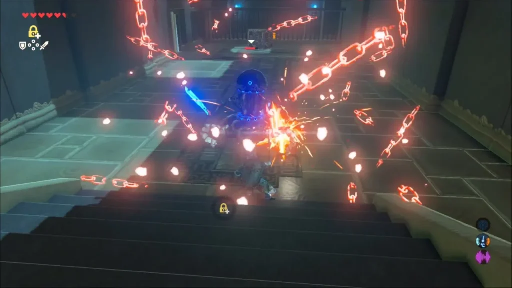 A damaged Guardian Scout caught in red chains after a stasis hit A damaged Guardian Scout caught in red chains after a stasis hit