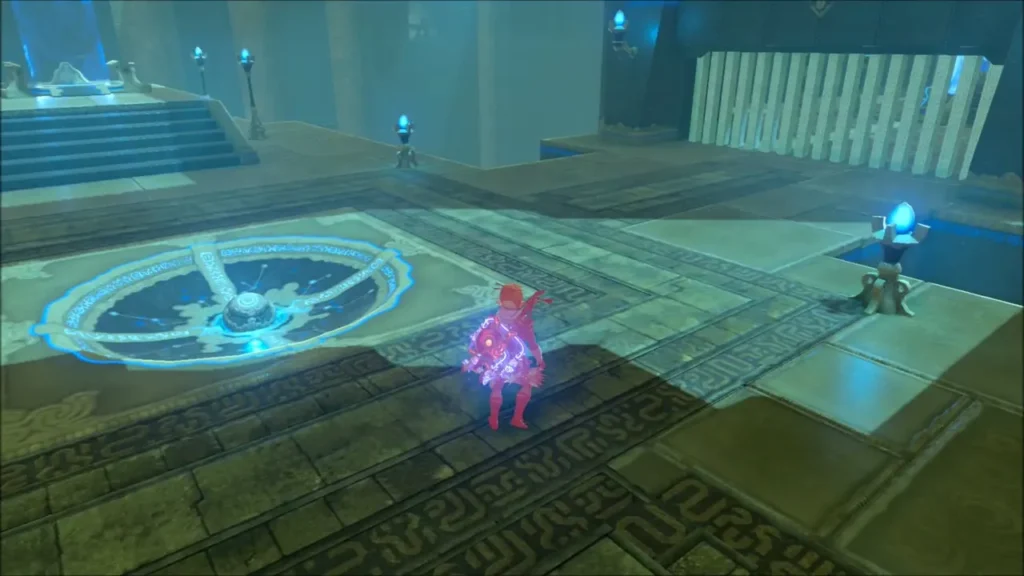 The large orb resting in its socket on the floor at the far end of the shrine The large orb resting in its socket on the floor at the far end of the shrine