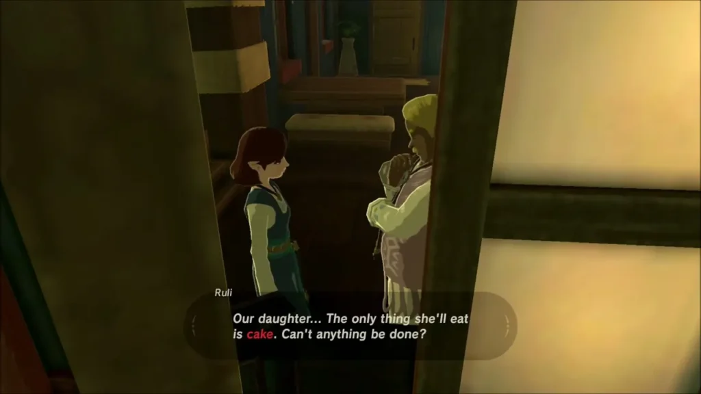 Ruli and Hagle talking through the window about their daughter eating only cake