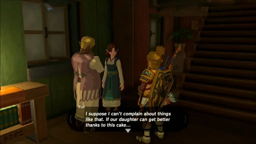 Ruli thanking Link for the cake beside her husband