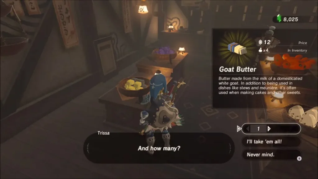 Link buying Goat Butter for 12 rupees from Trissa Link buying Goat Butter for 12 rupees from Trissa