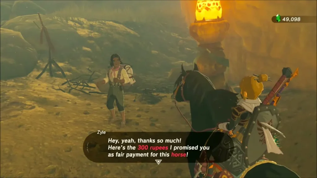 Zyle paying 300 rupees for the horse Zyle paying 300 rupees for the horse