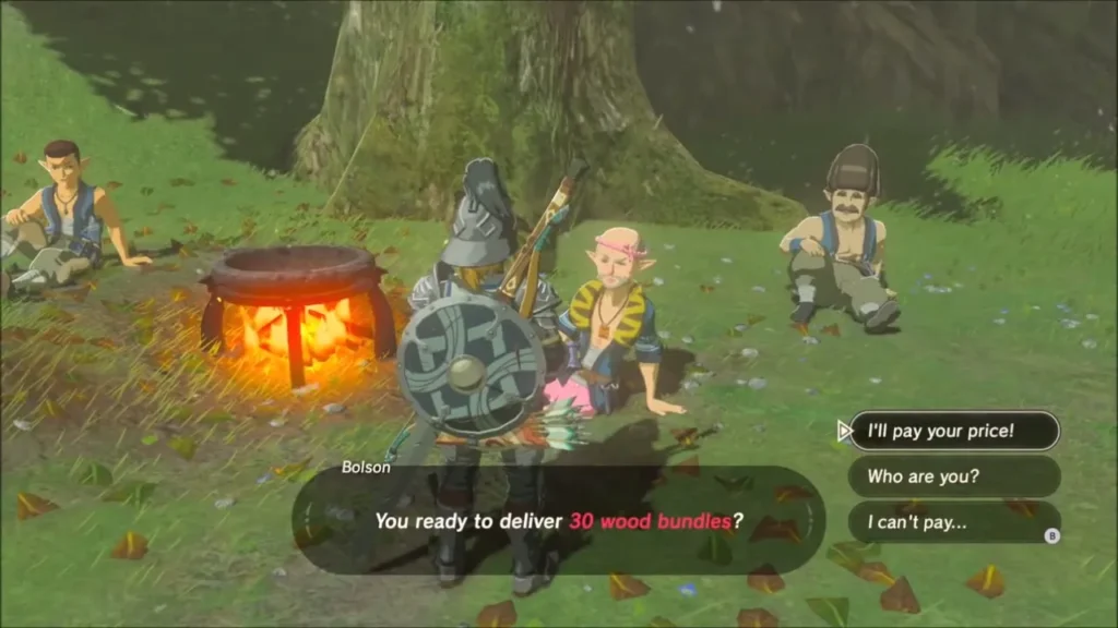 Bolson asking if Link is ready to deliver 30 wood bundles Bolson asking if Link is ready to deliver 30 wood bundles