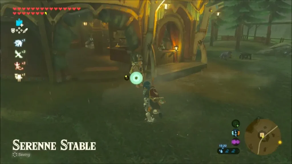 Link arriving at Serenne Stable at dusk Link arriving at Serenne Stable at dusk